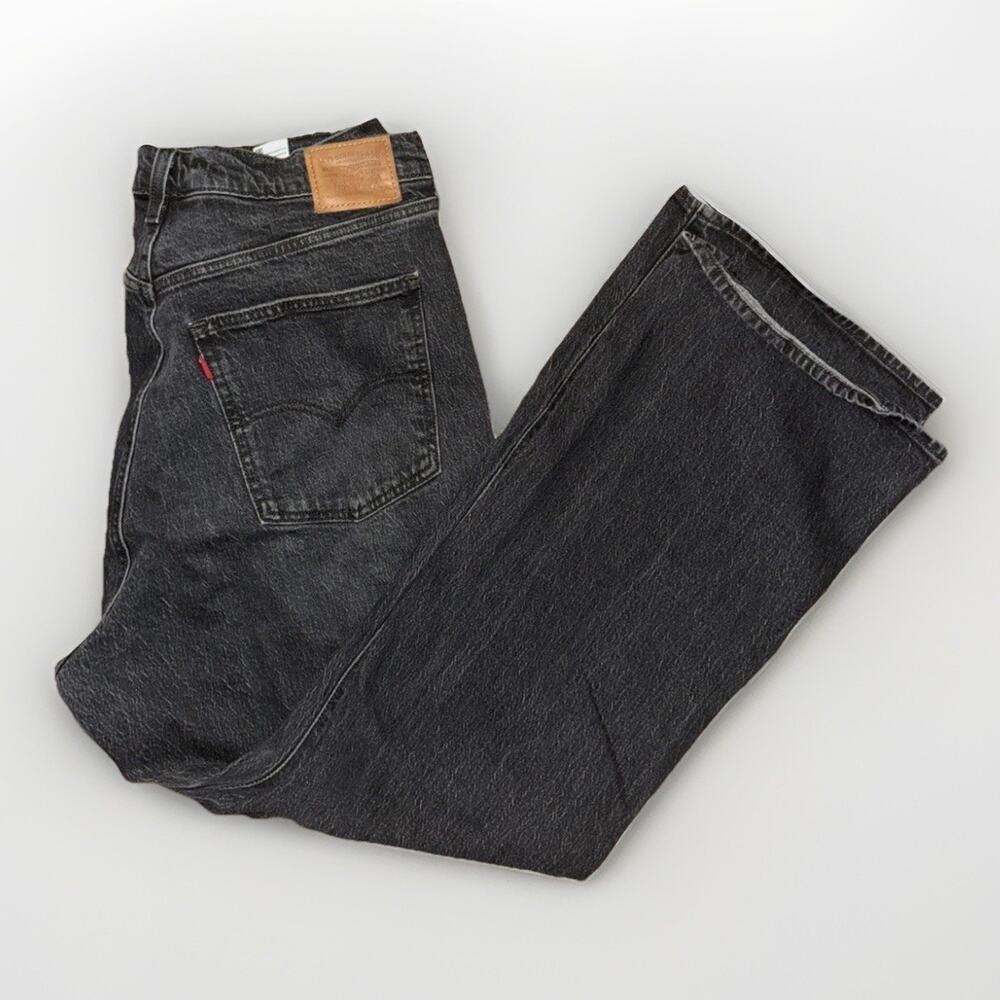 Levi’s Premium 70s High Flare Black Denim Jeans Women’s 16W 38x34